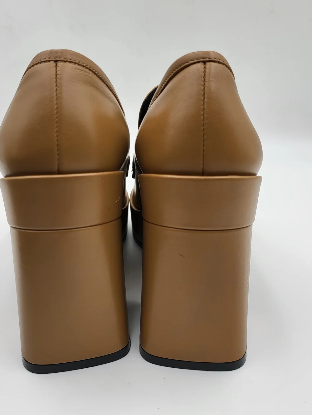 Versace Medusa Biggie Platform Loafers Brown Leather Eu37 Auth w/COA.